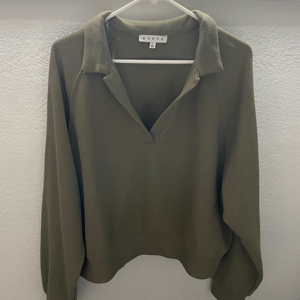 HYFVE Olive V-Neck Sweater